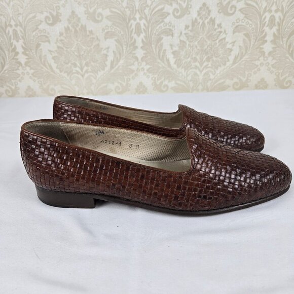 Alfani US Women's Size 10 Brown Basketweave Loafer Almond Shaped Toe Slip On - Picture 5 of 13
